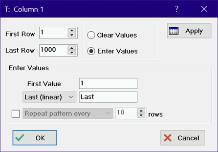 Change Table Column Values